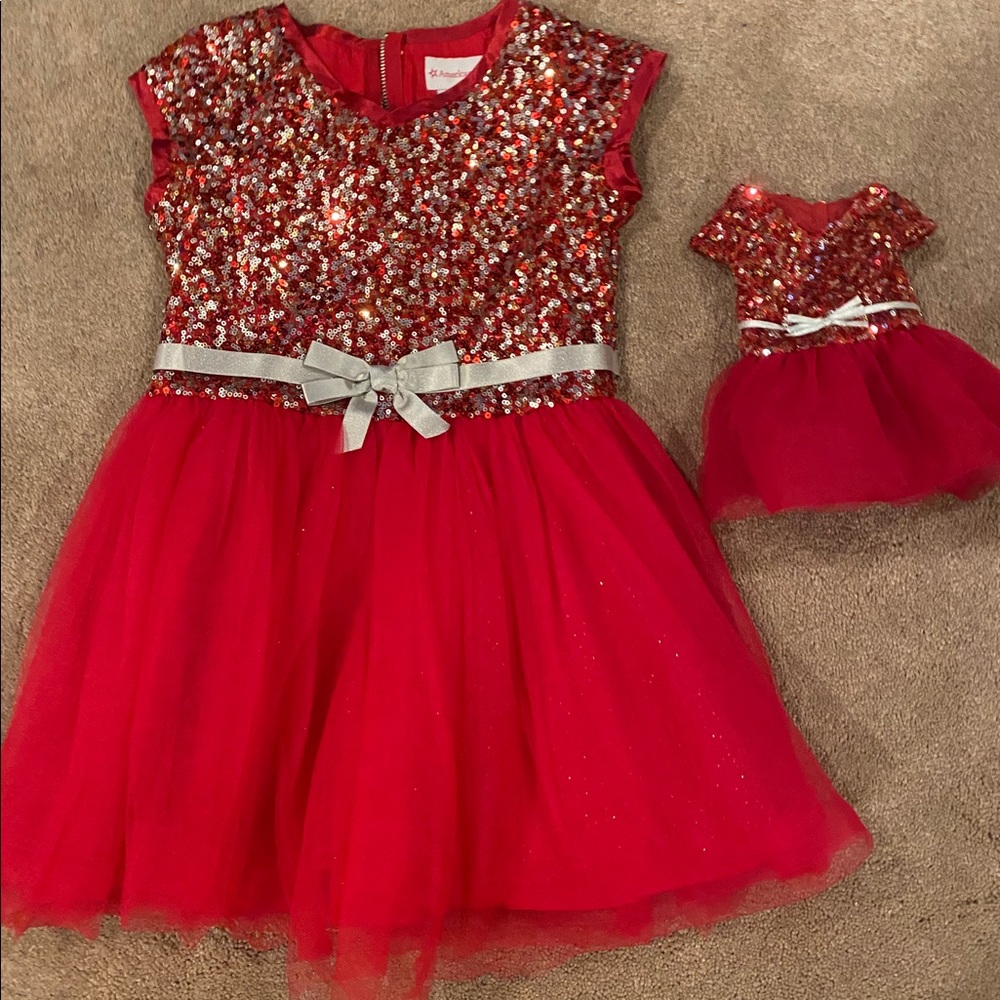 Girls American girl holiday dress set size 6